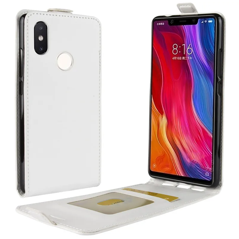 Кожаный чехол с откидной крышкой для Xiaomi Mi 8 Mi8 6 21 телефона Xiomi Xiami книгой белый