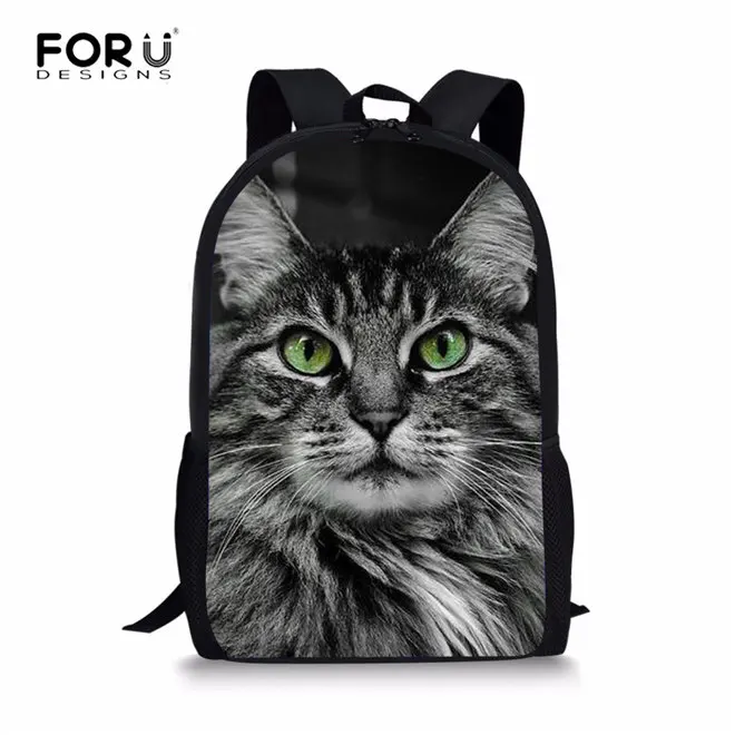 w2949 FORUDESIGNS/рюкзак Водонепроницаемый Холст Школьные сумки для подростков мальчиков девочек кошка печати рюкзаки 15 дюймов школьный рюкзак Детская сумка - Цвет: w2949