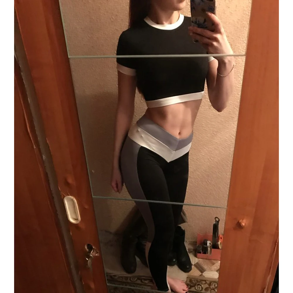 Belleziva, женский спортивный костюм, комплект для йоги, пэчворк, для бега, фитнеса, бега, футболка, леггинсы, спортивный костюм, спортивная одежда для спортзала, одежда для тренировок