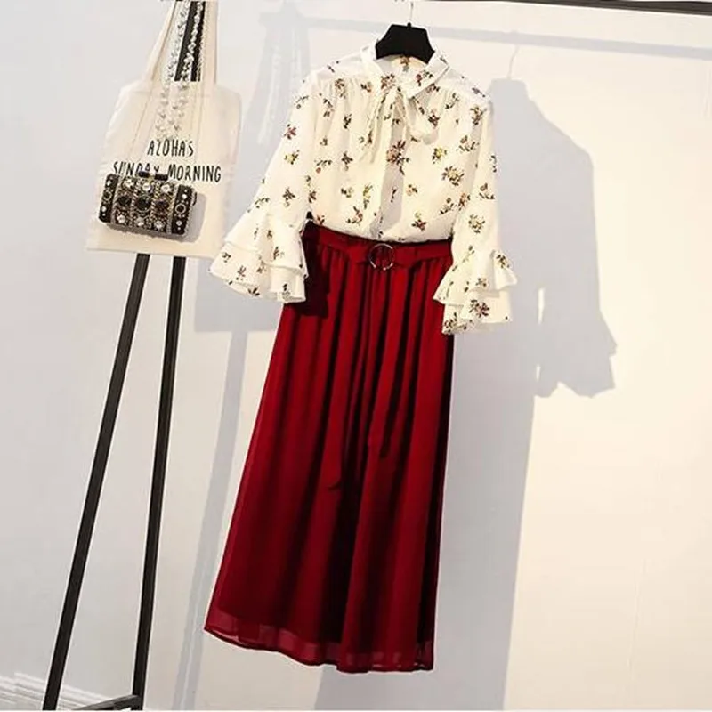 Женский элегантный комплект из 2 предметов с юбкой летний дизайнерский рубашки