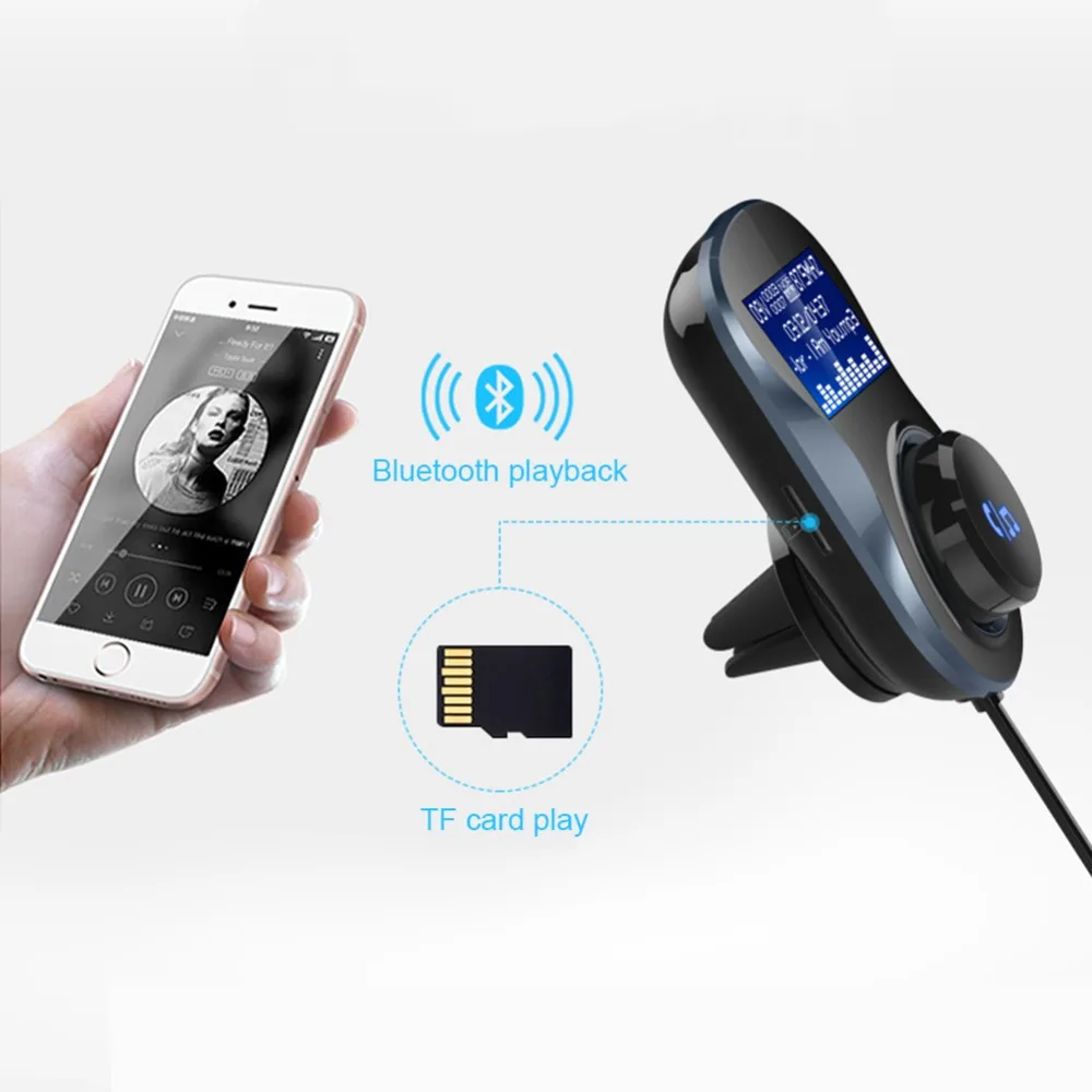 Bluetooth FM Transmitter Audio Car Mp3 Player Wireless In-Car Modulator QC3.0 Smart Dual USB Ports Support Hand-free Calling | Автомобили