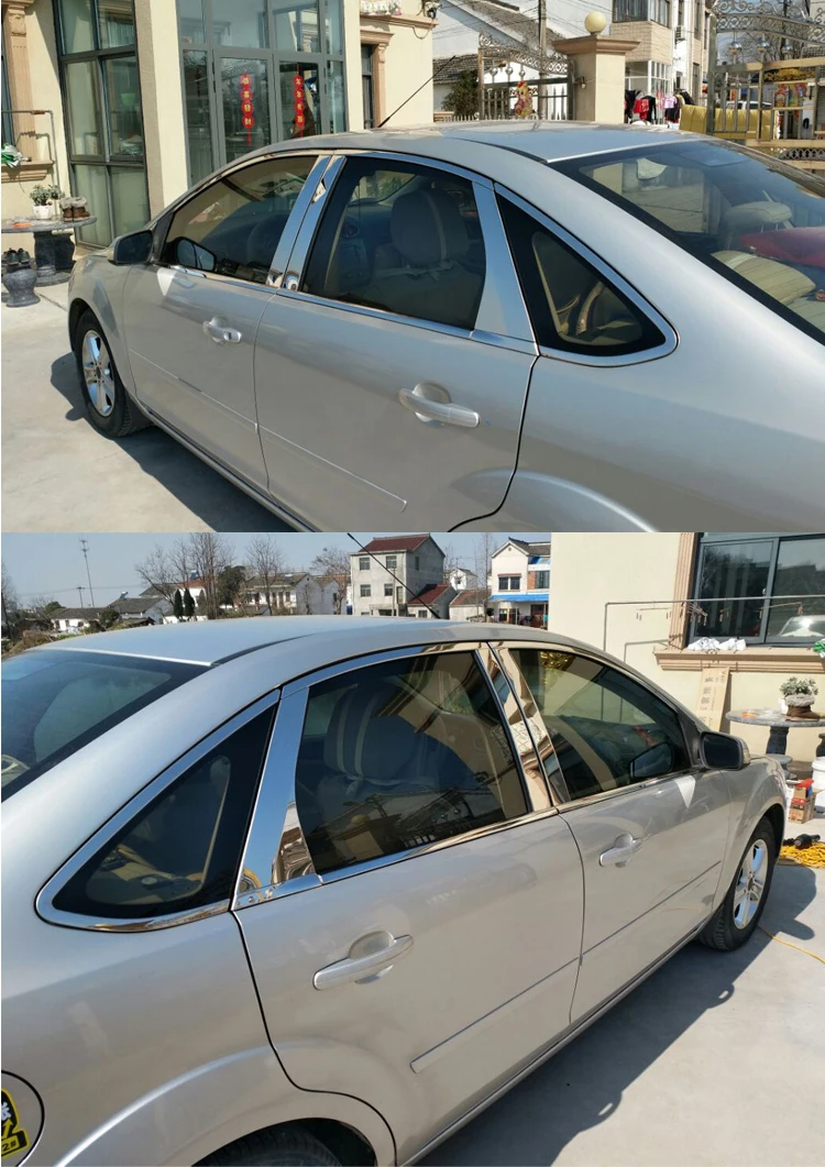 Lsrtw2017 304 нержавеющая сталь окна автомобиля планки для ford focus 2004 2005 2006 2007 2008 2009 2010 Фокус mk2