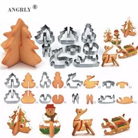 angrly stainless steel puzzle cookie cutter biscuit dessert mold pastry fondant cake sugar craft decorating frame cutter tools