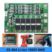 3s 40a for screwdriver 12v li ion 18650 bms pcm battery protection board bms pcm with balance liion battery cell pack module