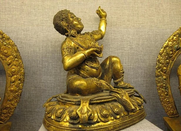 10 &quotТибетский буддизм 100% бронза 24K золото Mahasiddha Mahayana тантрическая статуя Будды