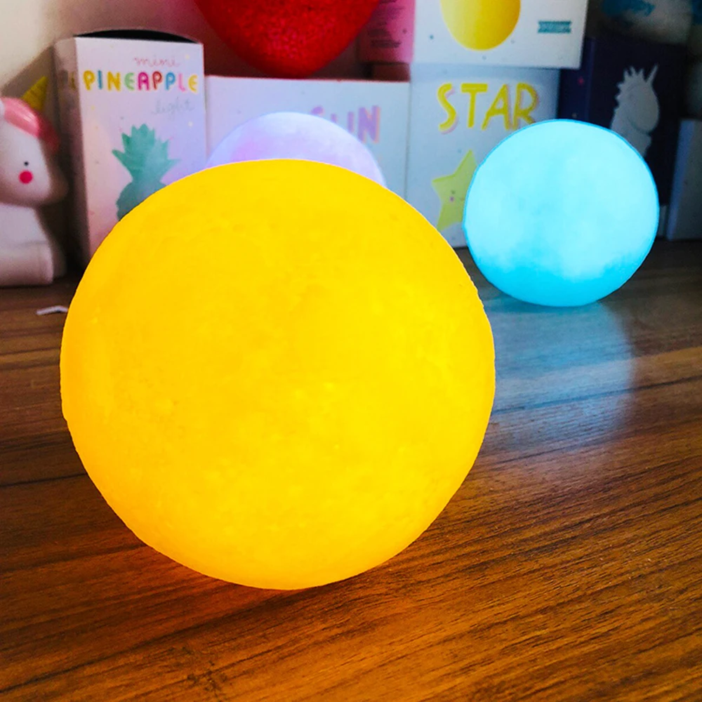 

3D Moon Sleep Light Moon Light, рождественский подарок для ребенка, луна Light Powder, желтый, синий, белый, 15/12/10/8 см на выбор