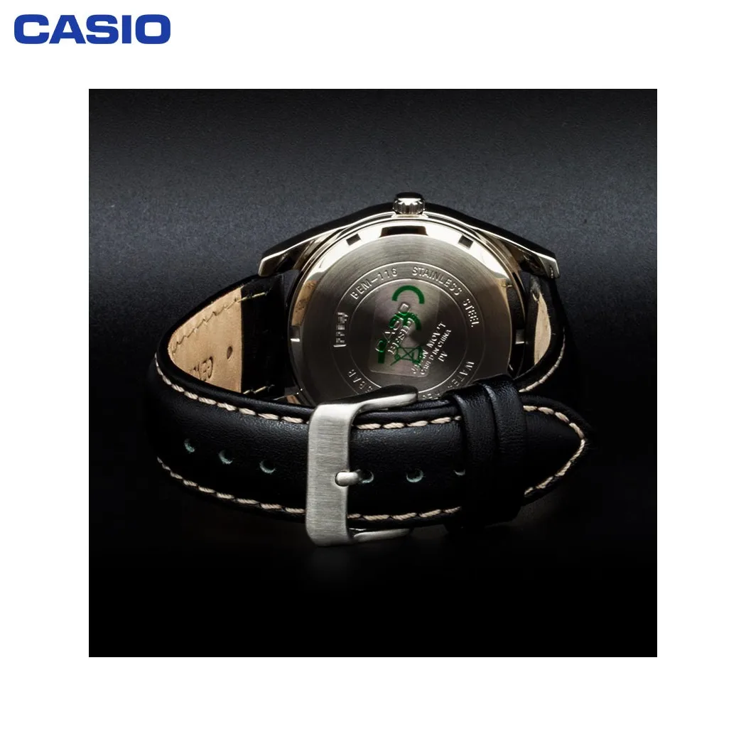 Наручные часы Casio BEM 116L 1A мужские кварцевые на кожаном ремешке|Кварцевые часы| |