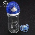 MIYOCAR Bling КРАСИВАЯ безопасная бутылочка для кормления ручной работы детская бутылочка и шикарная Корона соска для подарка