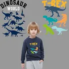 Термонаклейки для одежды с динозавром Юрского периода, термонаклейки для мальчиков, ТЕРМОколготки