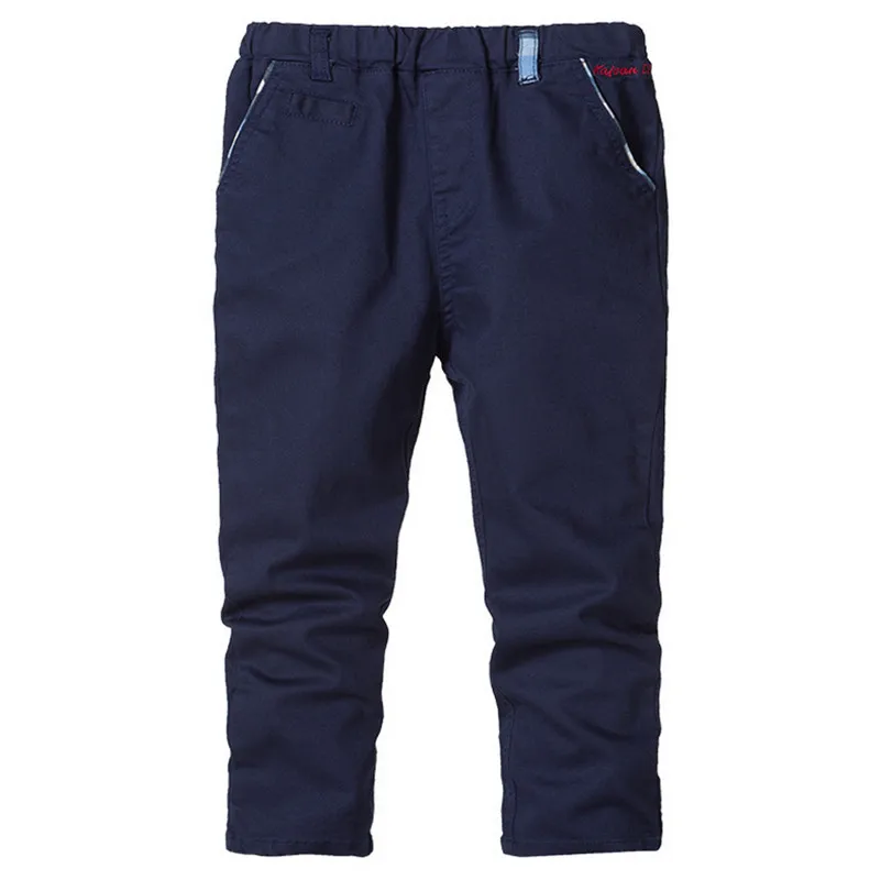 dark blue KAJEANII/ г.; весенне-осенние штаны для мальчиков; хлопковые брюки для отдыха; для детей; для школьников; детские штаны для От 2 до 8 лет; цвет бежевый, белый - Цвет: dark blue