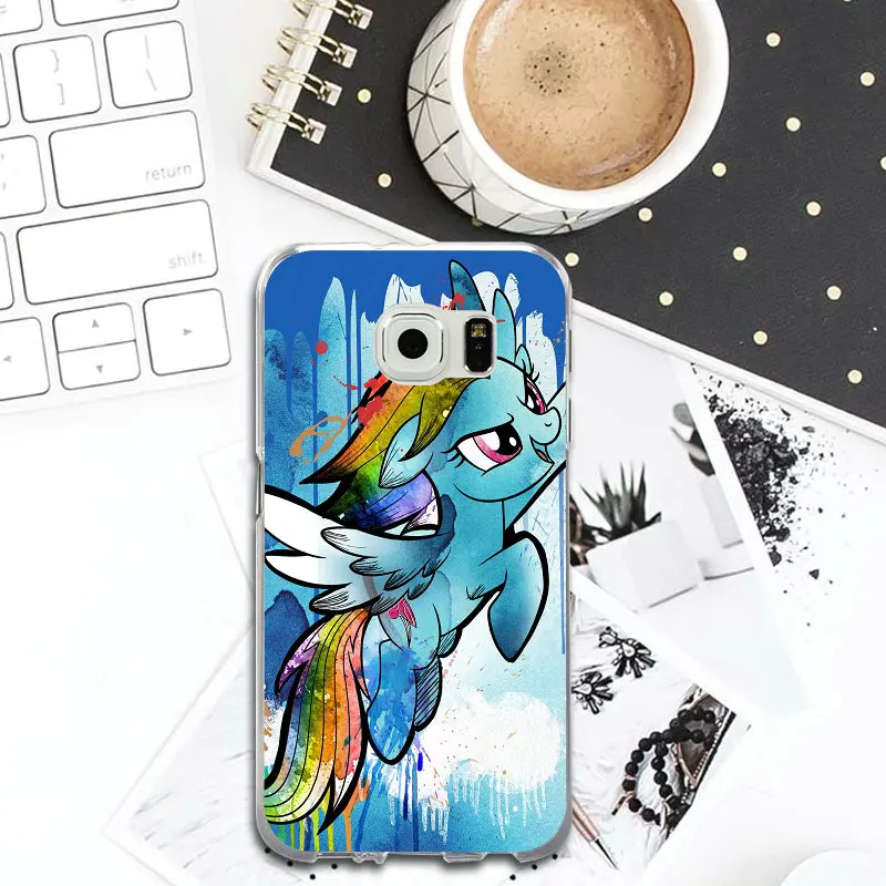 Slim Soft Mobile Phone Bags Cases for Samsung Galaxy S2 S4 S5 S6 S7 S8 S9 Edge Plus Note 2 3 4 5 8 Pink My Little Pony Rainbow |