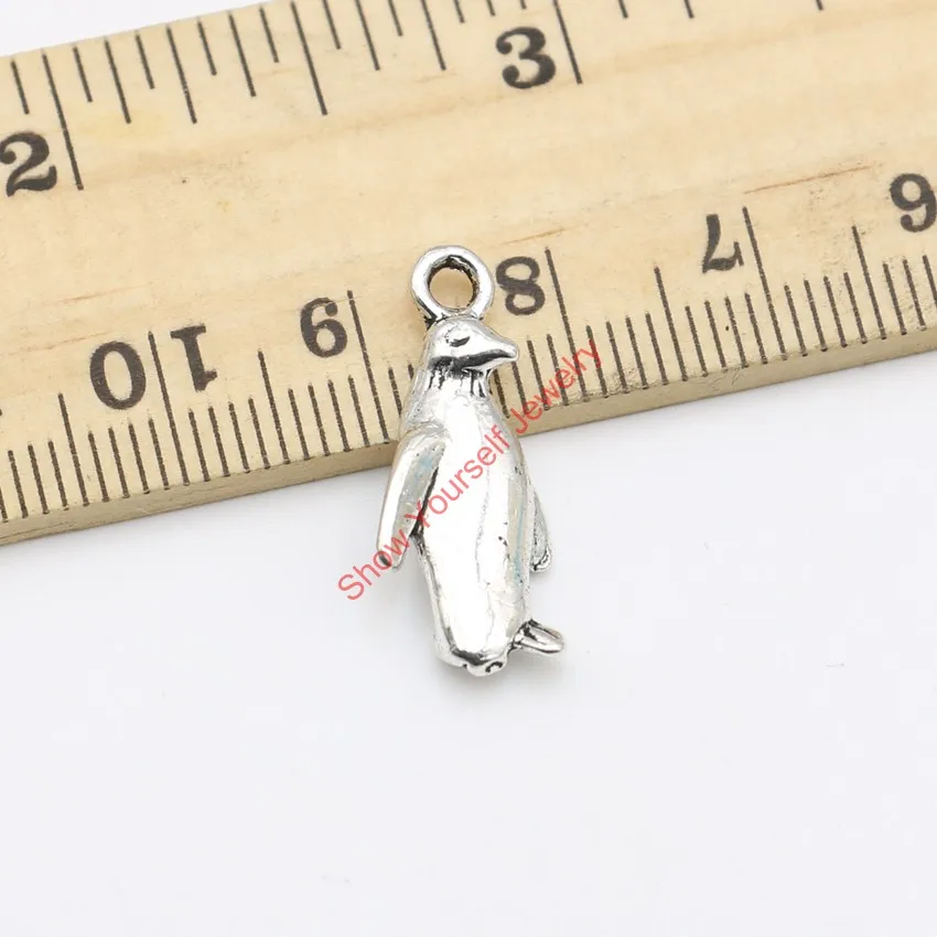 10 шт винтажные античные посеребренные Подвески с пингвином подвески для