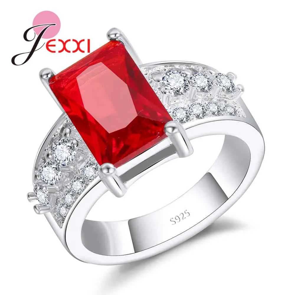 Женское кольцо из серебра 925 пробы с красным Цирконом | Украшения и аксессуары