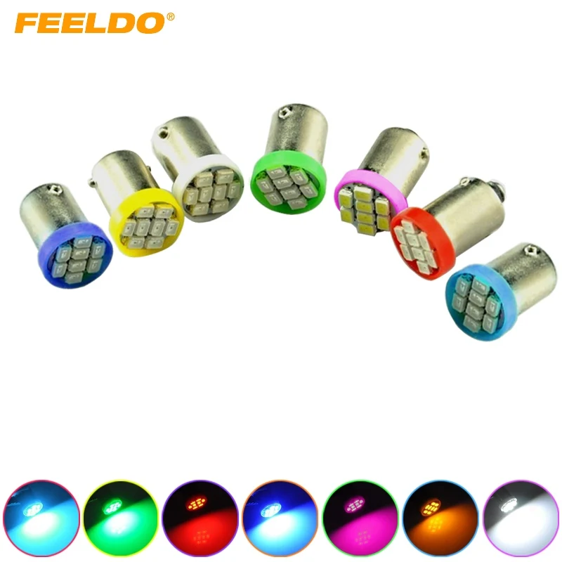 FEELDO 20 шт. T4W BA9S светодиодный 1206 8SMD внутреннее льное светодиодное освещение лампы