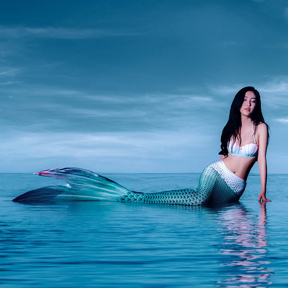 

New Adults Mermaid Tail with Monofin Swimmable Adults Girls Women Cosplay Costume Swimming Mermaid Tail Swimsuit Cosplay Costume
