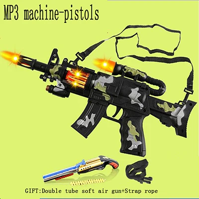 gun and Telescope Игрушечная Беговая железная дорога для Пистолеты для детей звук светильник музыка Пистолеты Пистолет с поясом пневматическое ружьё День рождения украшения Дети A016 1 компл./лот - Цвет: gun and Telescope