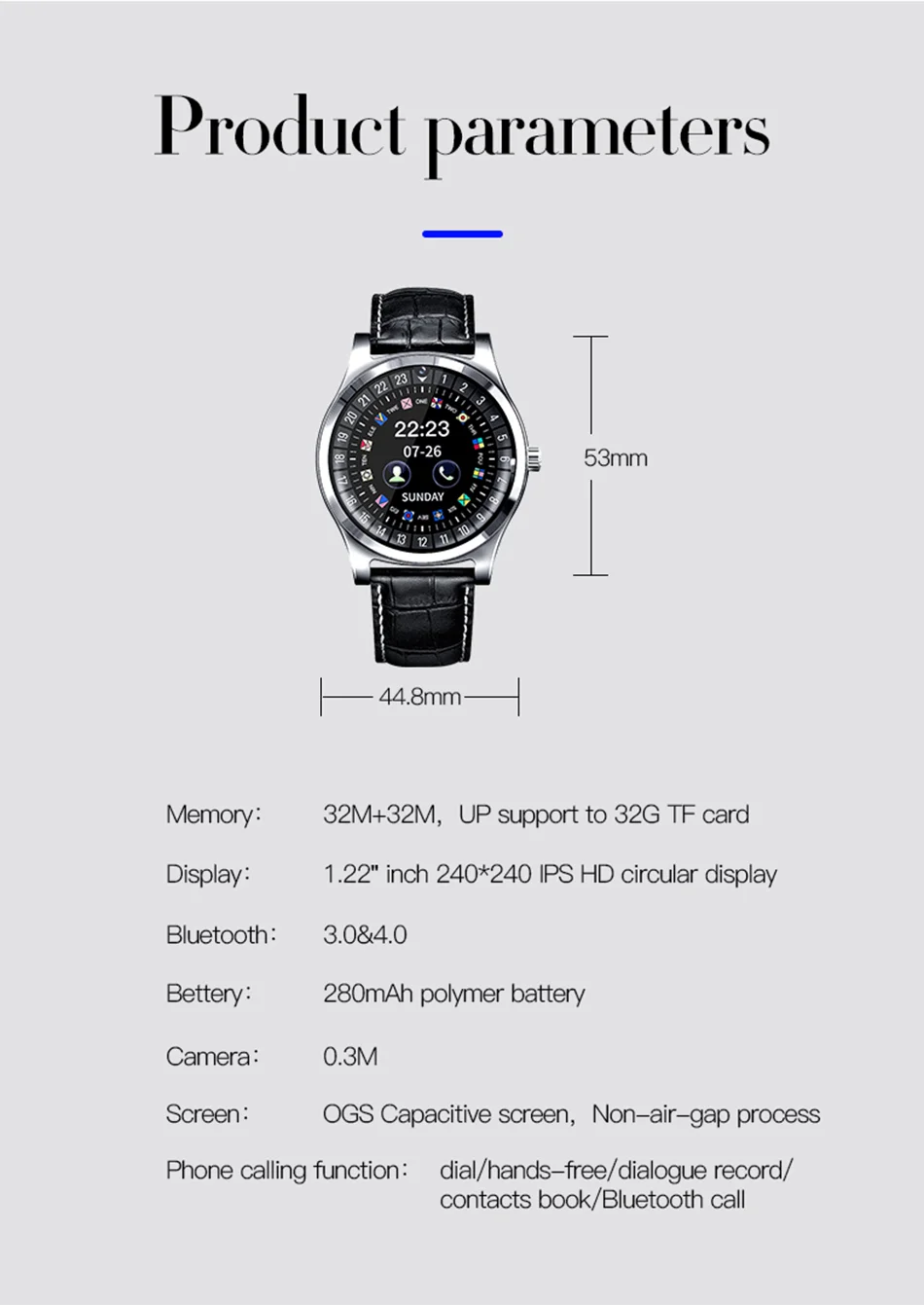BIBINBIBI Мужские Женские умные часы с поддержкой камеры Bluetooth sim-карта памяти SD Smartwatch наручные часы для Android телефон кольцо для пары+ коробка