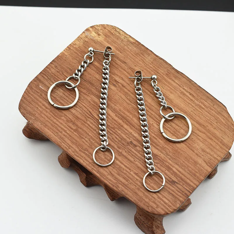 Metal Chain Earrings Urban Hypoallergenic Dangle titanium steel Jewely | Украшения и аксессуары