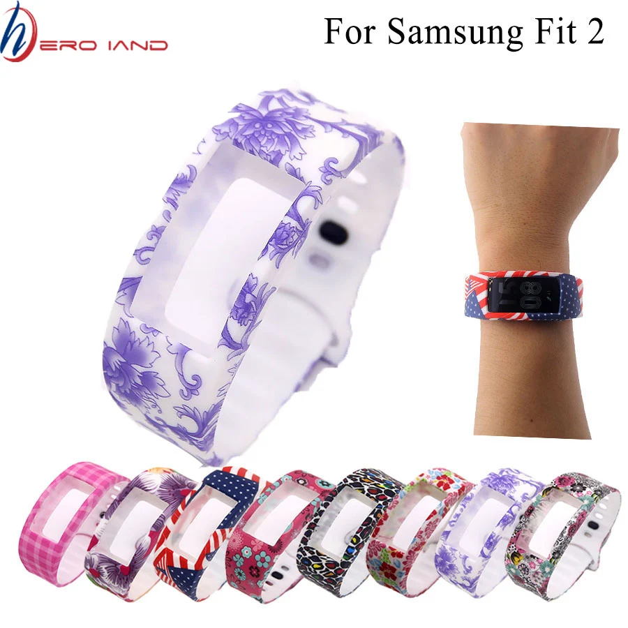 Ремешок силиконовый для Samsung Gear Fit 2 Pro сменный Браслет с принтом