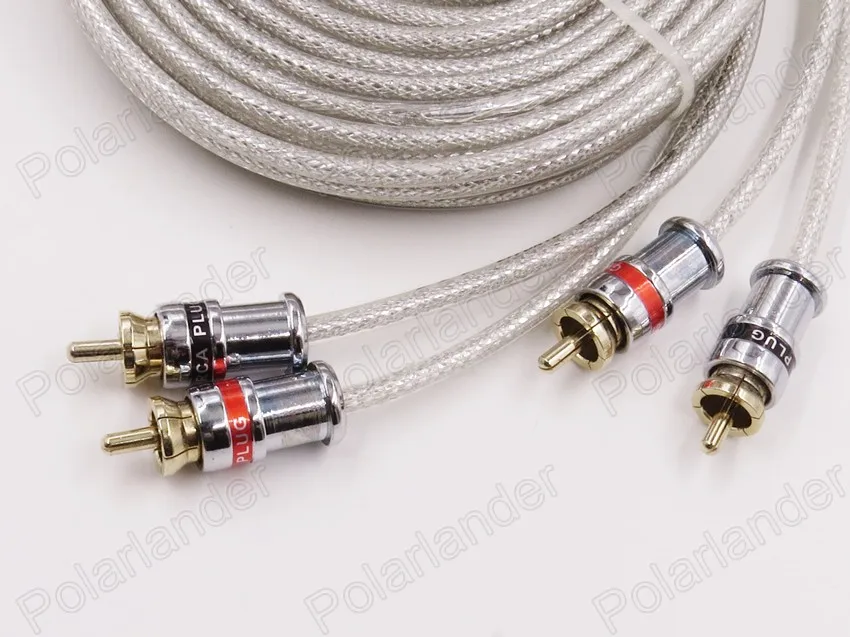 Белый цвет 5 метры rca в RCA стерео аудио кабель провод для автомобильного усилителя