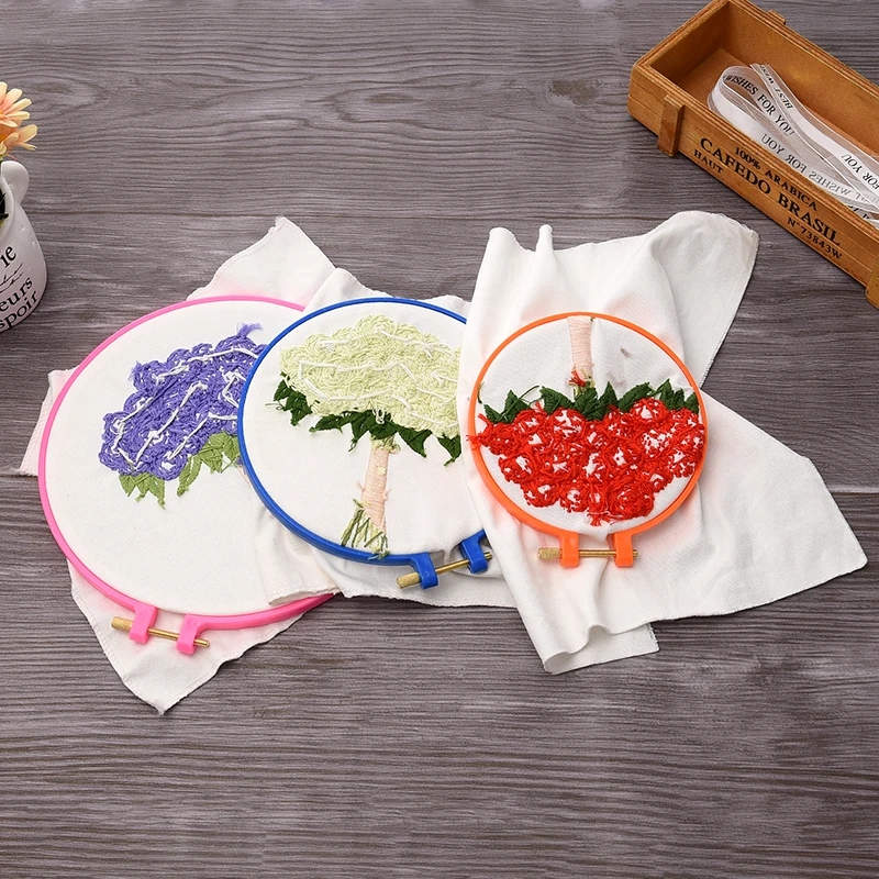 1 set 5pcs Plastic Embroidery embroidered stretch slot frame circle Cross Stitch Clamps sewing tools With Screws Color Tool Set | Дом и сад