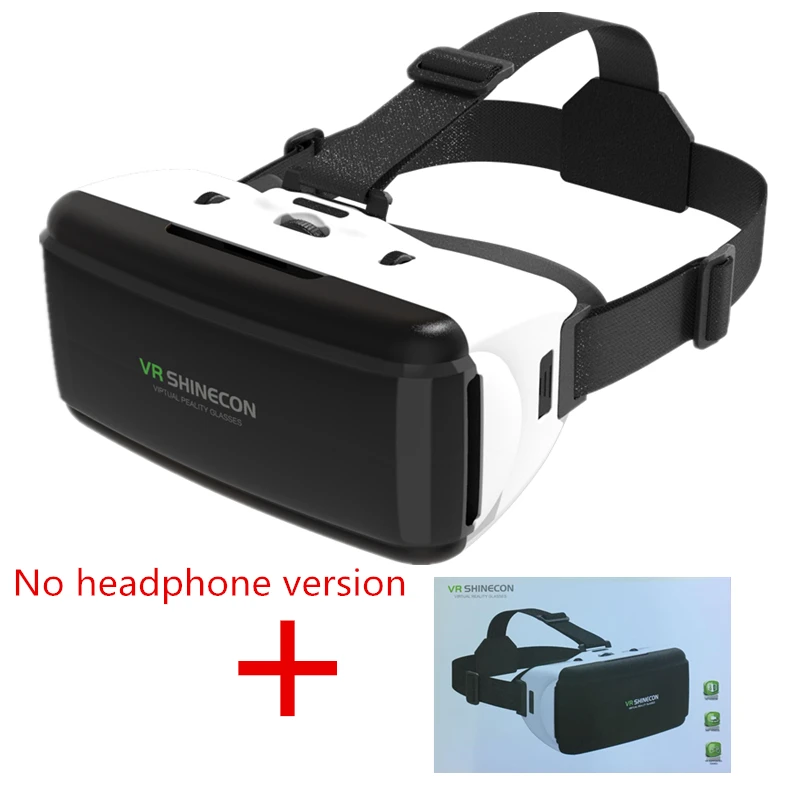 No headset version VR Realidad Virtual 3D caja de gafas estereo VR Google cartón casco para IOS Android смартфон, Bluetooth рокер - Цвет: No headset version
