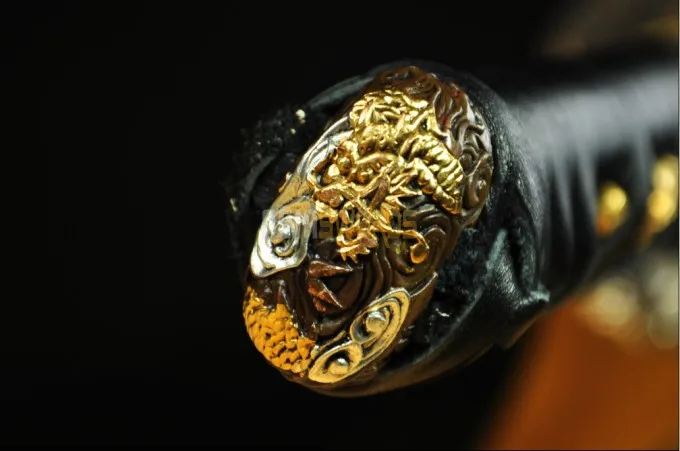 Бесплатная Sword Bag Верхнего Уровня Sharp Черный Кожаный Ручка Ручной T10 1095 Стали Глины