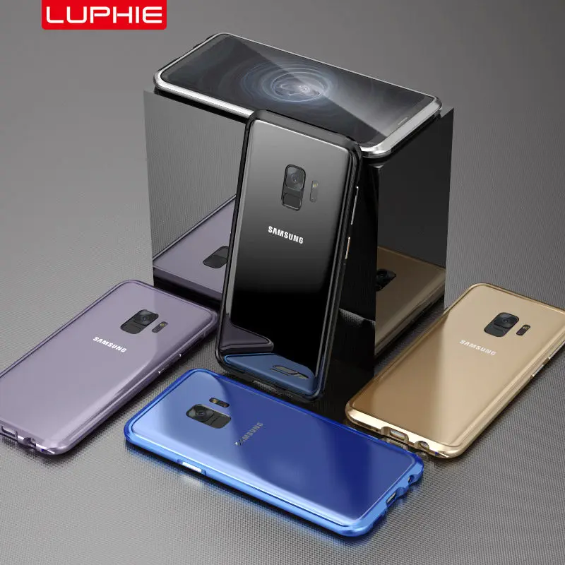 Металлический бампер для Samsung Galaxy S9 Plus противоударный чехол двухцветный