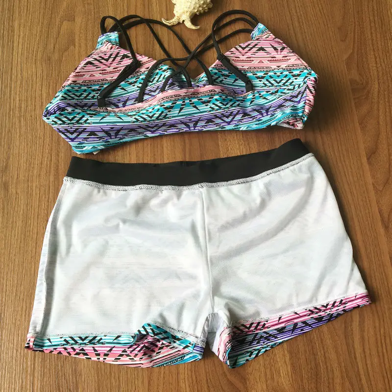 Женский сексуальный комплект бикини в стиле ретро костюм из трех предметов с