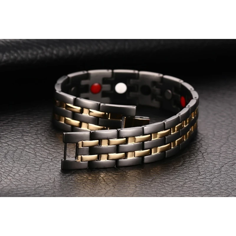 Магнитный браслет Rainso для здоровья мужской браслет-цепочка с черным покрытием