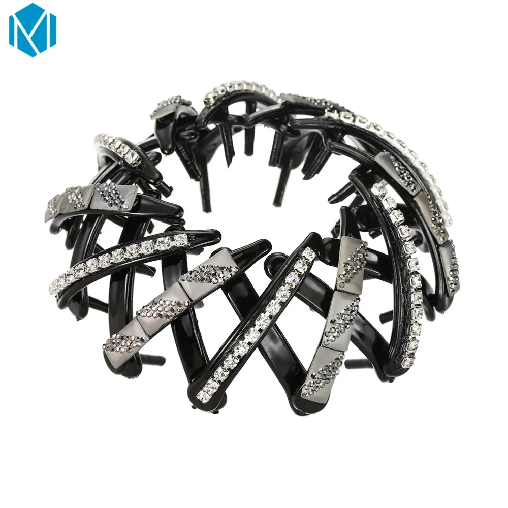 M MISM коготь для волос жемчужные стразы модные булочки женщин заколки удобные