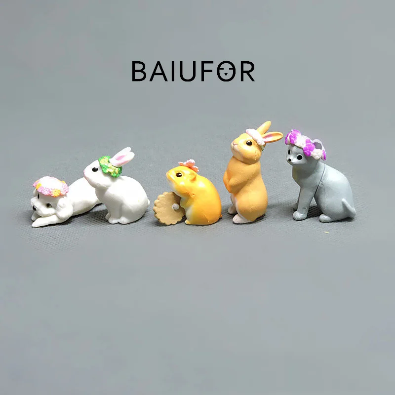 BAIUFOR лес животное Ribbit кошка собака хомяк Сказочный Сад миниатюры микро пейзаж из мха Декор Террариум фигурки детская игрушка