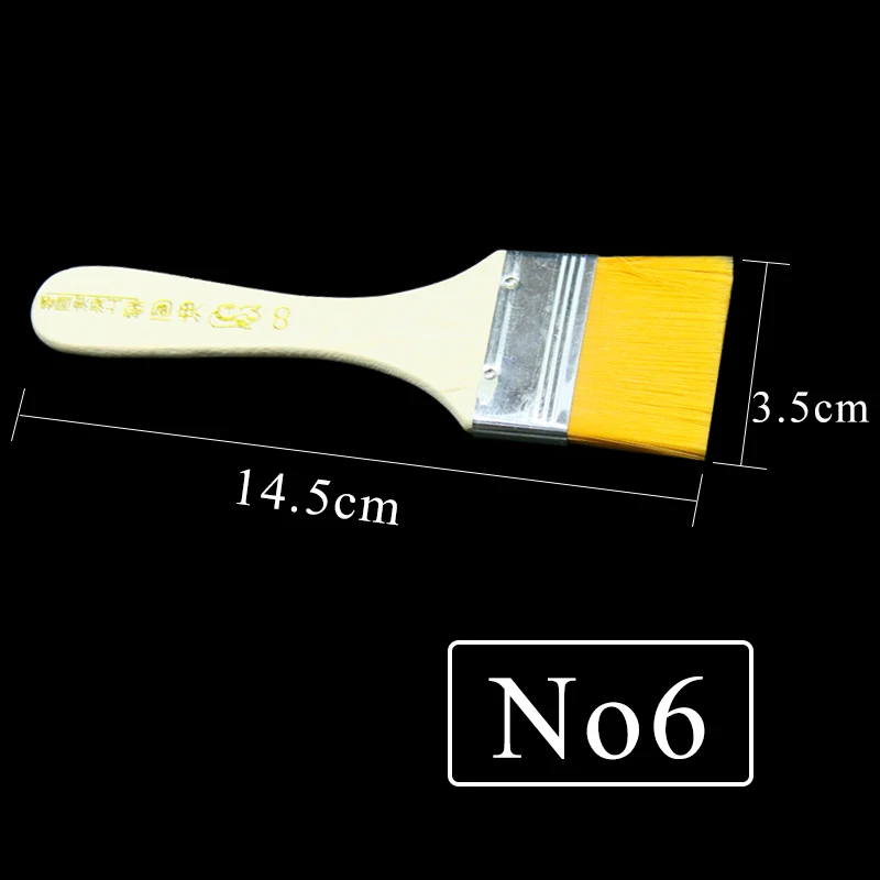 No6 1 шт Большая щетина, кисть золотой лист, краска масляная краска акриловая кисть для рисования, товары для рукоделия кисти для рисования - Цвет: No6