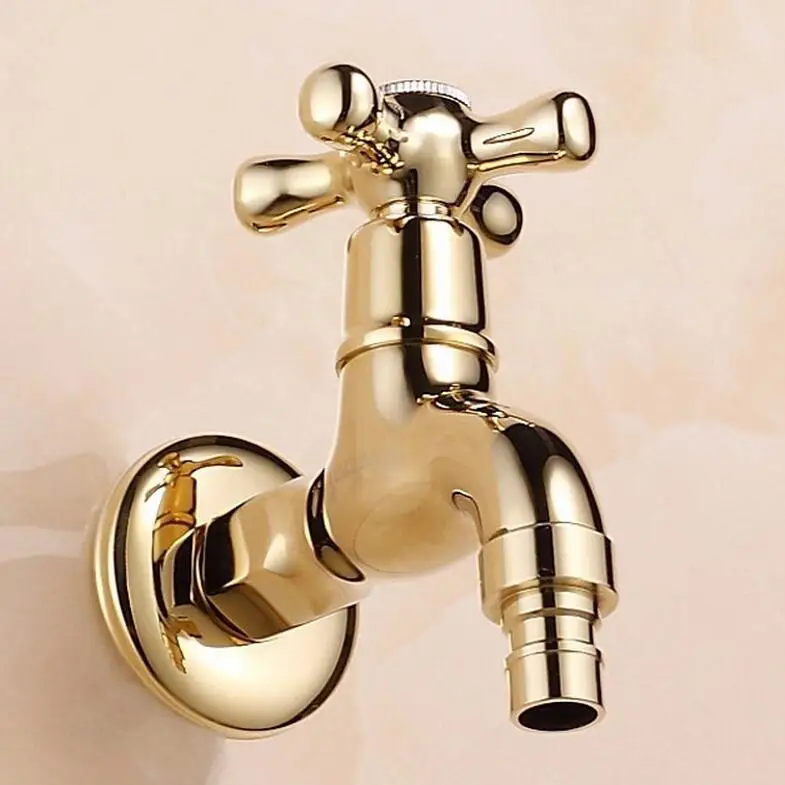 Новый золотой Латунный садовый кран короткий для стиральной машины медный