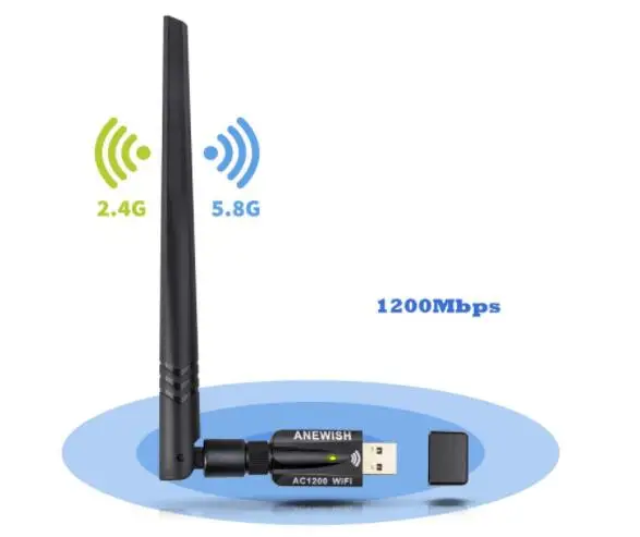 [Адаптер ANEWISH Wifi] Rusmedia Стабильный и быстрый для смартфона/ПК/ноутбука/Smart TV/Linux