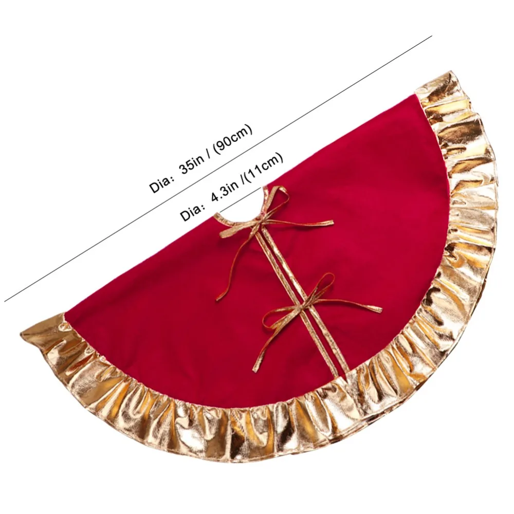 Рождественская елка 90 см новогодний продукт Золотая юбка с рюшами и краями