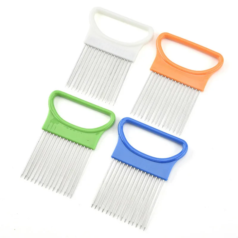 

CARRYWON Stainless Steel Onion Slicer Vegetable Tomato Holder Cutter Kitchen Tools Gadget Kitchen Gift Safe Fork Kitchen Gadgets