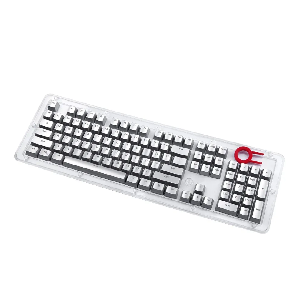 Двойные инъекции PBT брелки для Cherry MX Outemu с подсветкой механическая клавиатура серебро 104 ключей набор ключей с пуллером