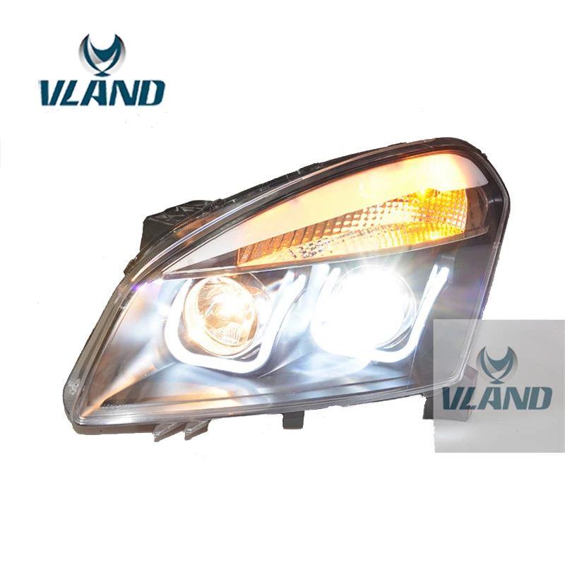 Фара VLAND Factory для Nissan Qashqai LED фары 2011 2012 2013 2014 с DRL H7 ксеноновым светом галогеновой лампы.