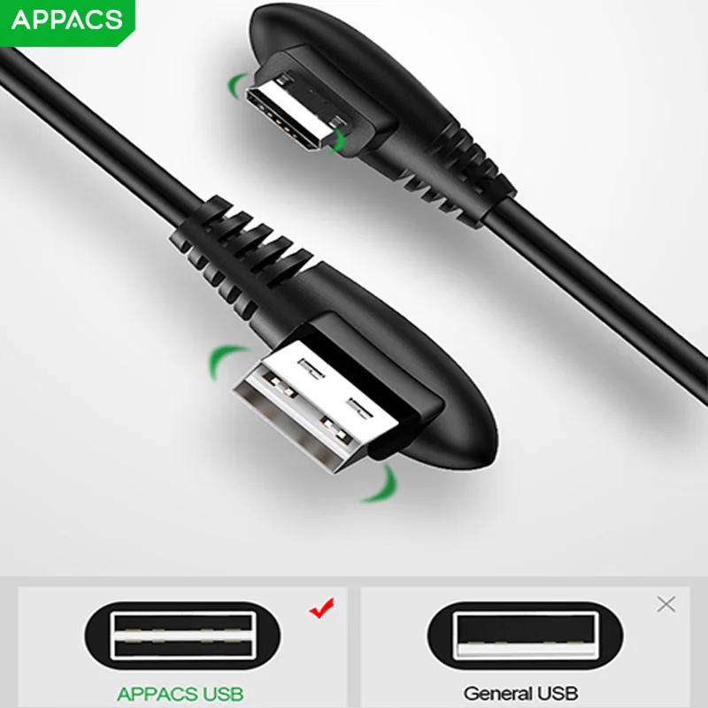 APPACS кабель для быстрой зарядки 1 2 м 4 А Micro USB коннектор Samsung 90 градусов usb