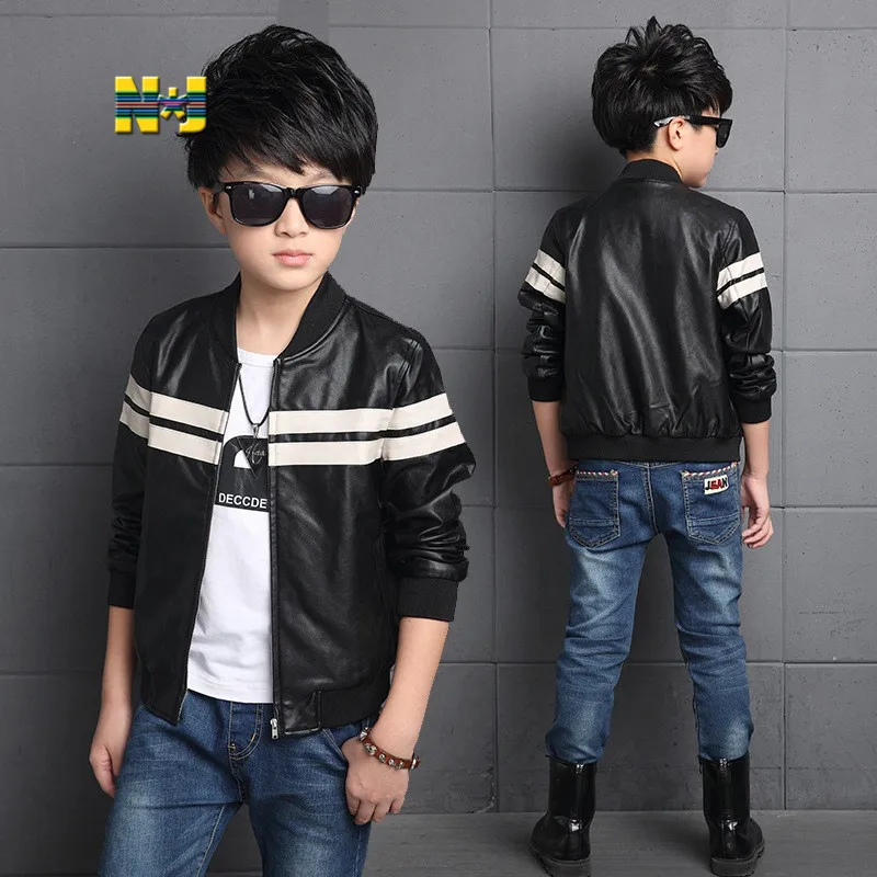 Новый Бренд Моды детские PU Кожаные Куртки Мальчиков Зимой Дети Верхней Одежды