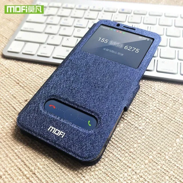 Blue With Window MOFi для huawei honor V10 чехол view 10 задняя крышка pu кожа solf силиконовый край роскошный противоударный чехол coque для honor V10 чехол - Цвет: Blue With Window