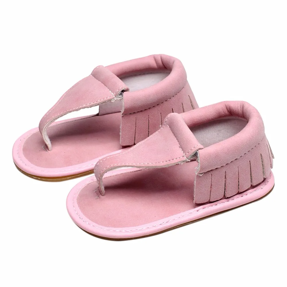

Summer Newborn Infant Baby Kids Girl Boy Pram Crib Flip Flop Fringe Tassel Moccasins First Walker