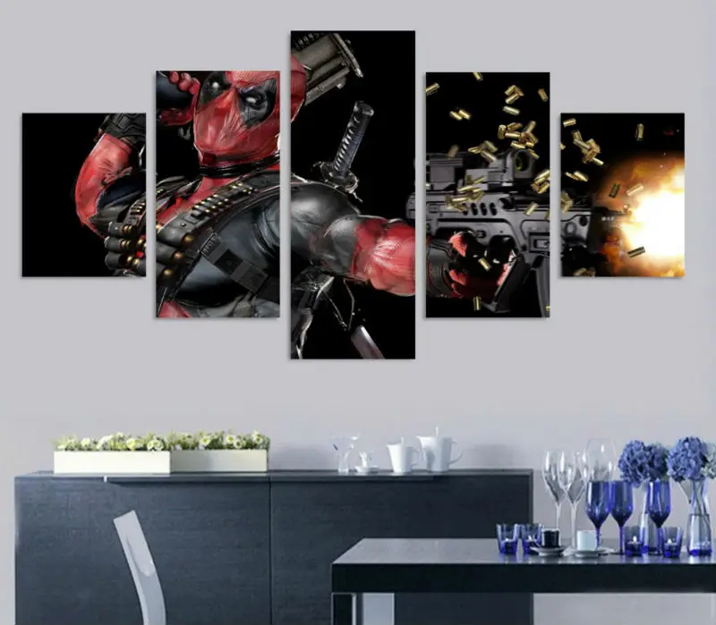 HD печатная маска Дэдпул пистолет автоматическая живопись холст печать декор
