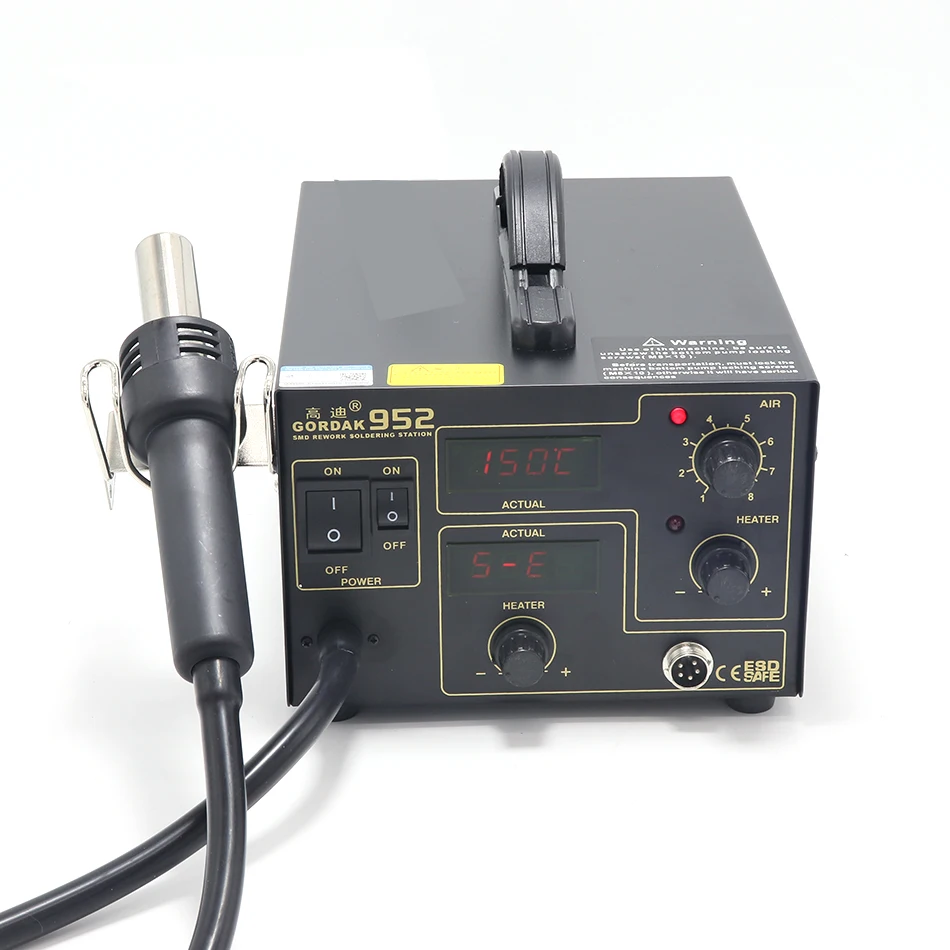 GORDAK 952 Двойной цифровой дисплей 2 в 1 паяльная станция SMD термостатическая пайка станция горячего воздуха пистолет