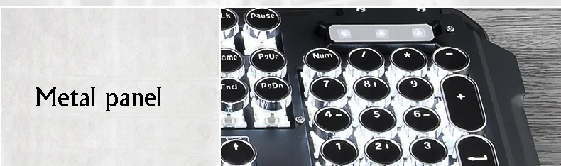 Технология Apedra X10 Ретро Круглый Светильник пишущая машинка Трансмиссия Keycap Проводная Механическая игровая клавиатура несколько светильник эффекты