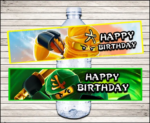 Lego Ninjago этикетки с бутылкой Тролли вечерние обертки детский душ украшения на день