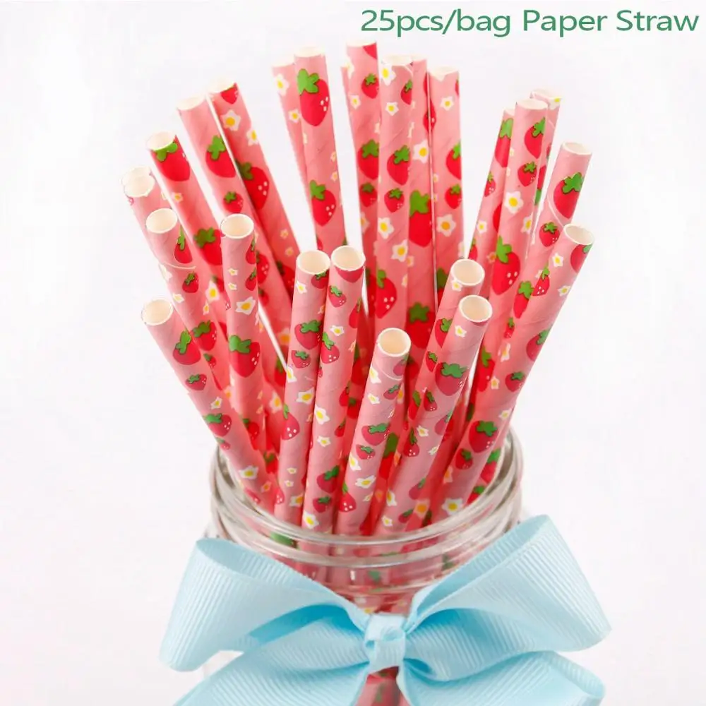 Strawberry straw Гавайские Вечерние Декорации в виде фламинго Aloha Luau, летние тропические вечерние принадлежности в виде пальмовых листьев ананаса, Гавайские вечерние свадебные декорации на день рождения - Цвет: Strawberry straw
