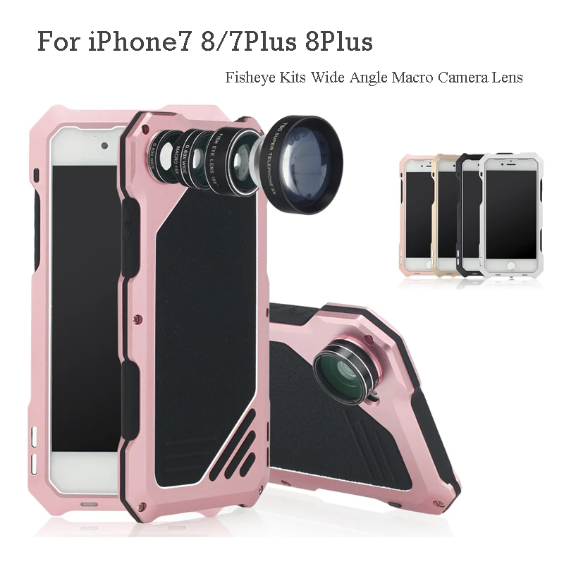Для iPhone7 8/7 Plus 8Plus 3 в 1 Набор для рыбий глаз широкоугольный макрообъектив камеры