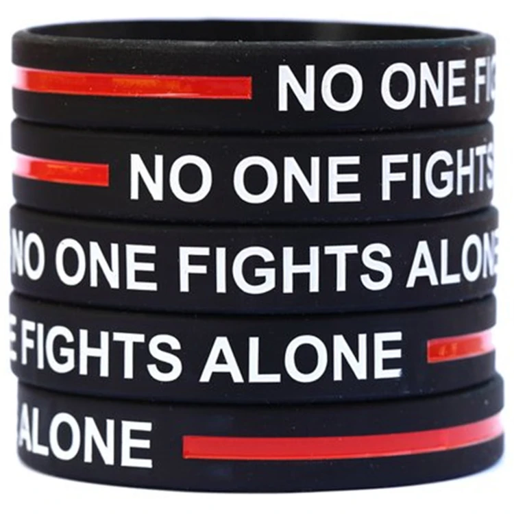 1 шт. никто не борется только тонкая красная линия Wristband Силикона Браслеты для